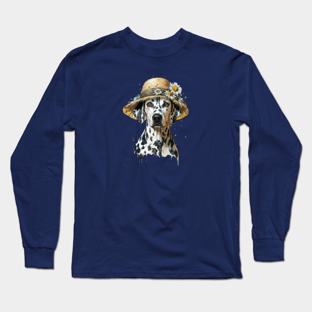 Dogs in Hats. Dalmatians Long Sleeve T-Shirt by CatCoconut-Art